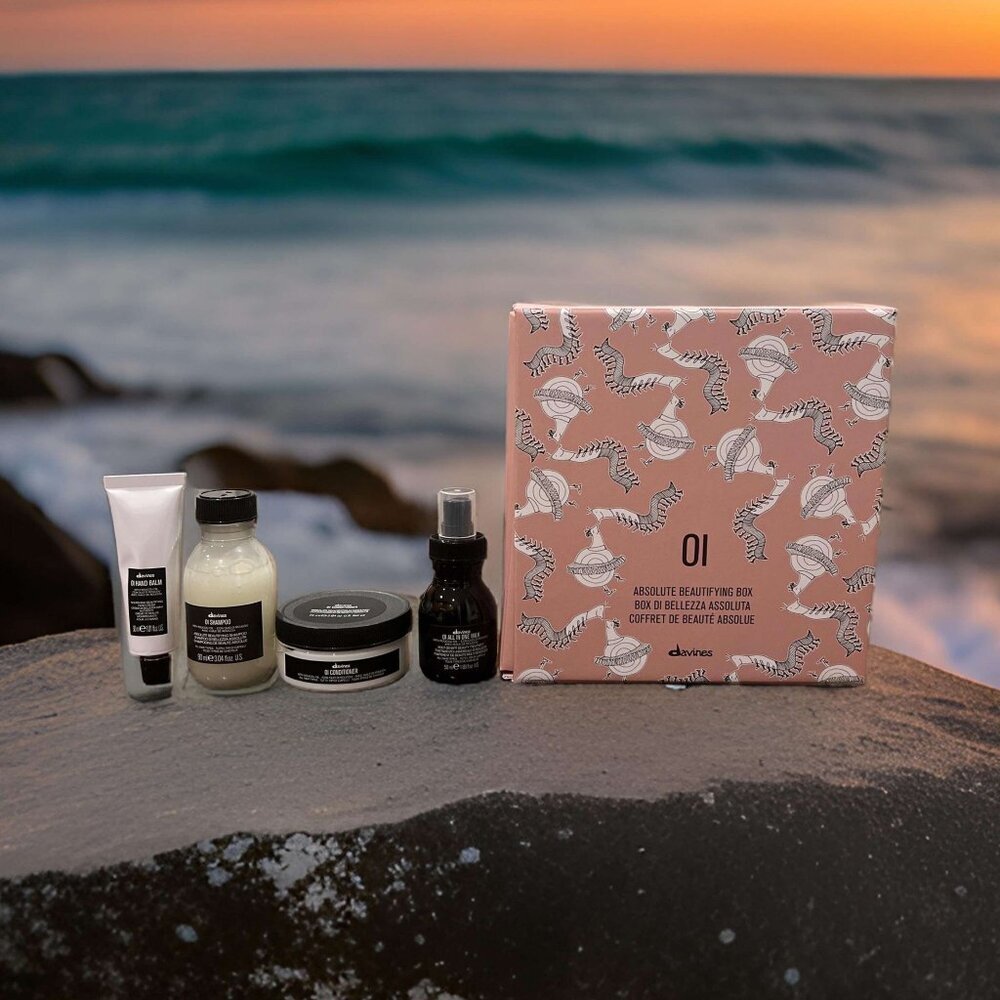 DAVINES OI TRAVEL SET Shampoo Conditioner Milk Hand Balm Gift Set